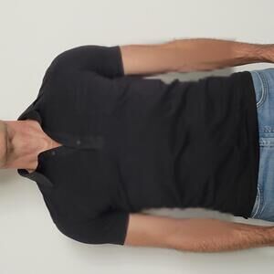 Uniqlo Men’s Small Polo Shirt Black Short Sleeve